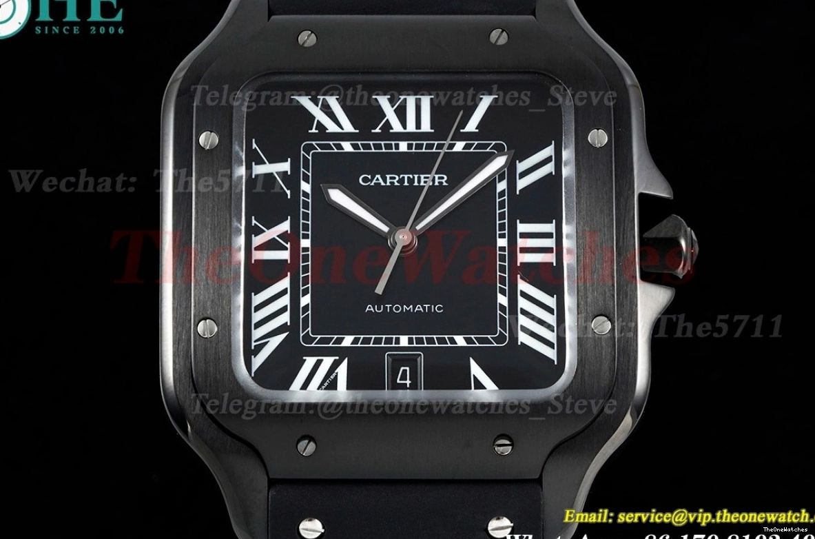 Cartier Mens MY9019 XL Rmn Black GF 40MM PVD RU Santos De 0126